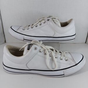 Converse All Star Chuck Taylor Mens 11 Women 13 Sneakers Leather White Low Top